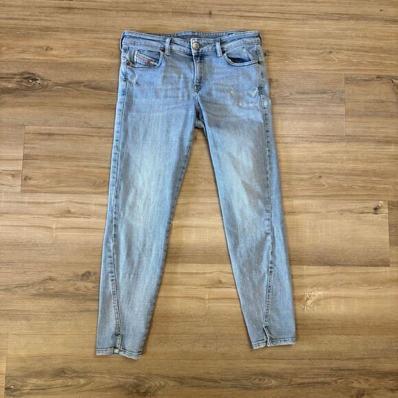 Diesel D-Jevel Women’s Blue Low Rise Denim Jeans Size 29 X 30 Designer Luxury - Picture 1 of 10